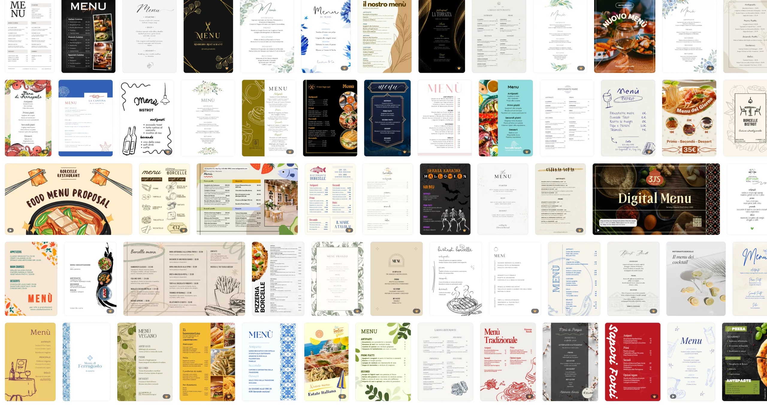 Menú digital restaurante — pantalla móvil con platos y precios