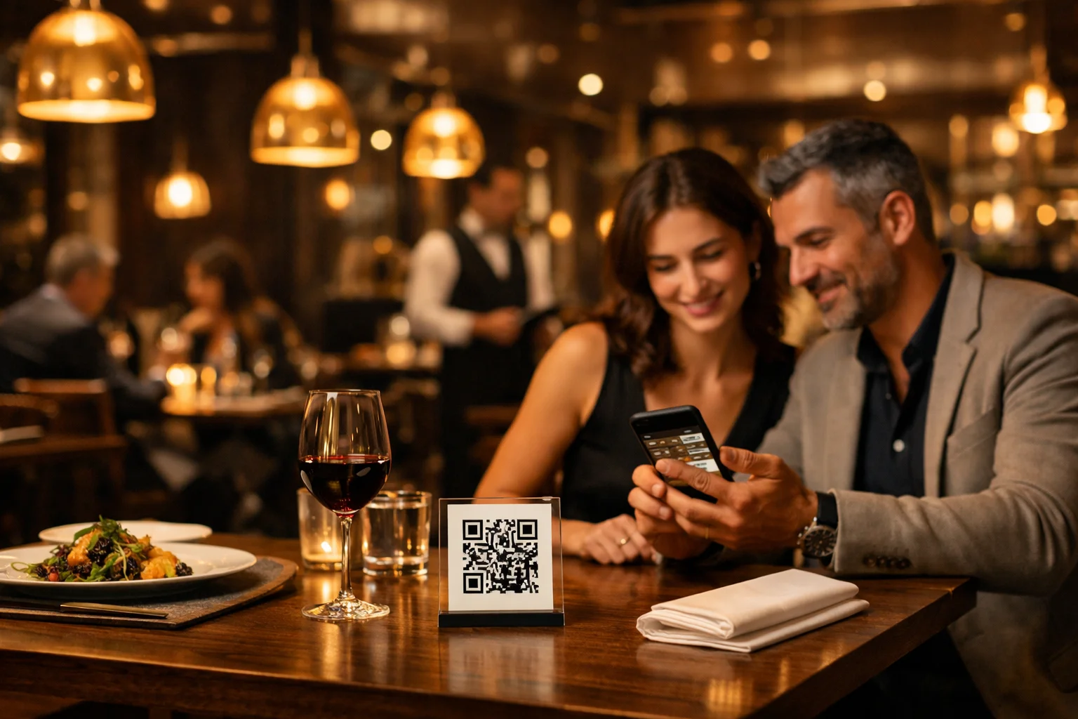 Menú digital para restaurantes en smartphone con código QR