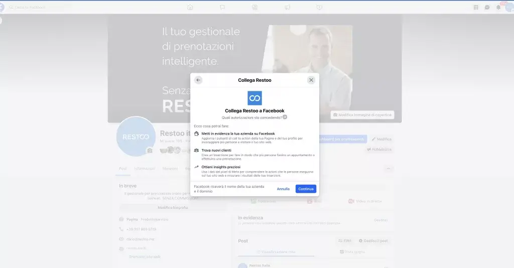 Come aggiungere RESTOO su Facebook